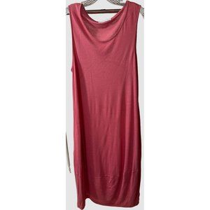 Nicole Farhi Sleeveless Salmon Pink Dress with side pockets wide bottom panel